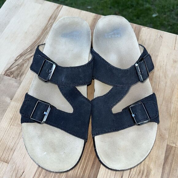 Dansko Womens DAYNA Black Suede Slide Sandals Sz US 10 / EU 41 main image 2